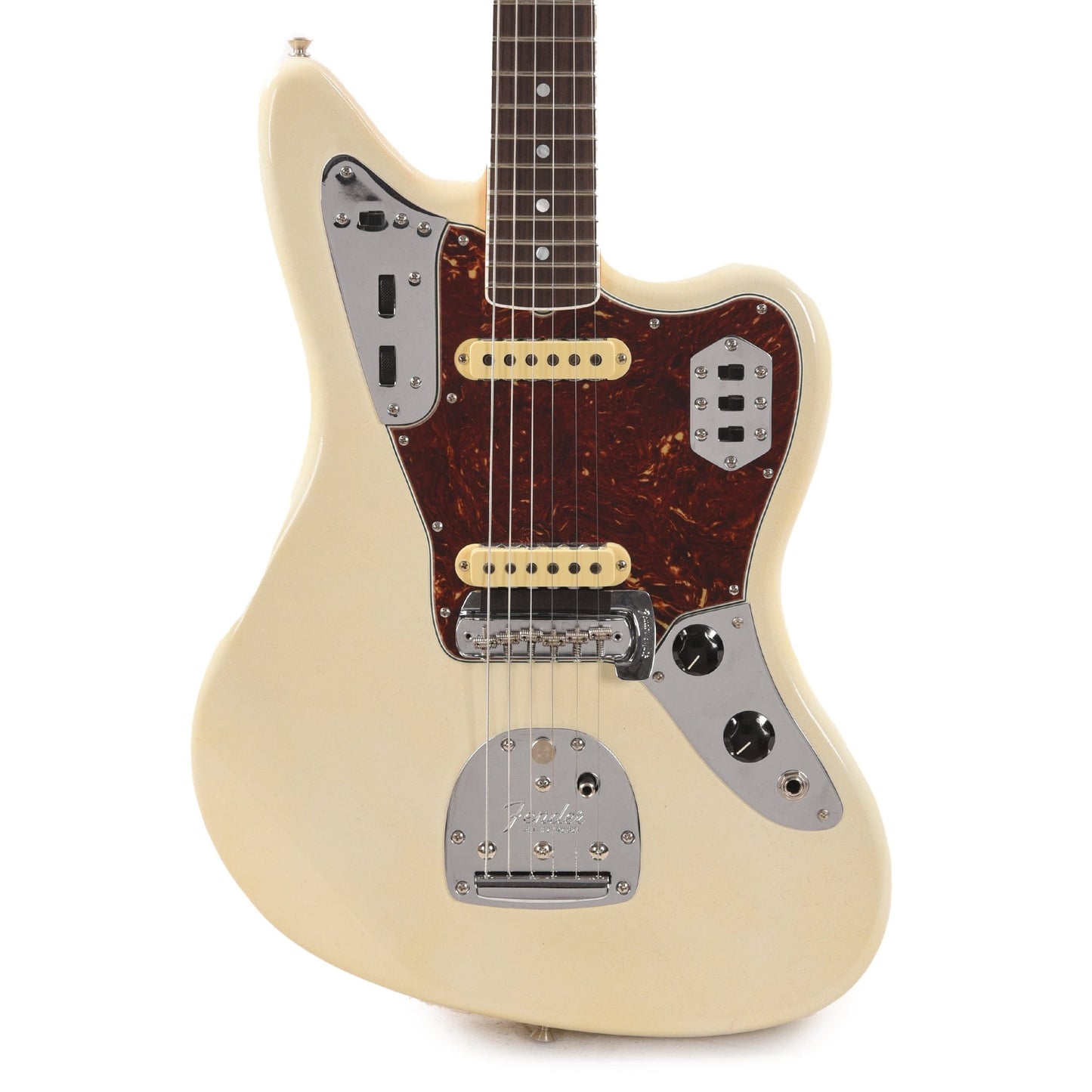 Fender Custom Shop 1966 Jaguar Deluxe Closet Classic Aged Olympic White Electric Guitars / Solid Body