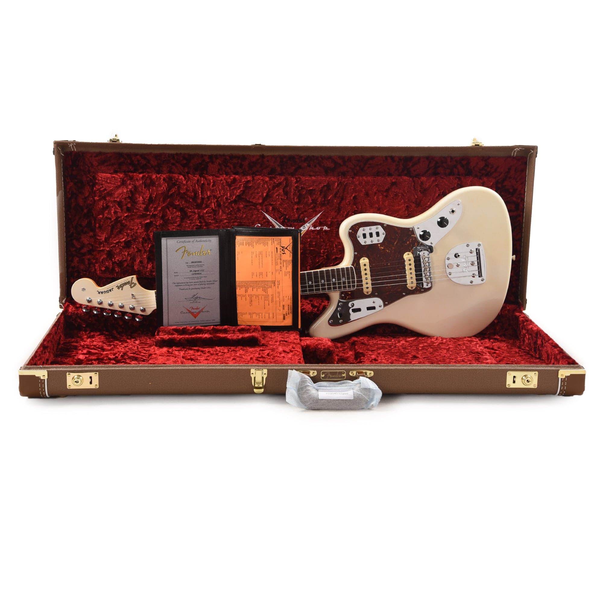Fender Custom Shop 1966 Jaguar Deluxe Closet Classic Aged Olympic White Electric Guitars / Solid Body