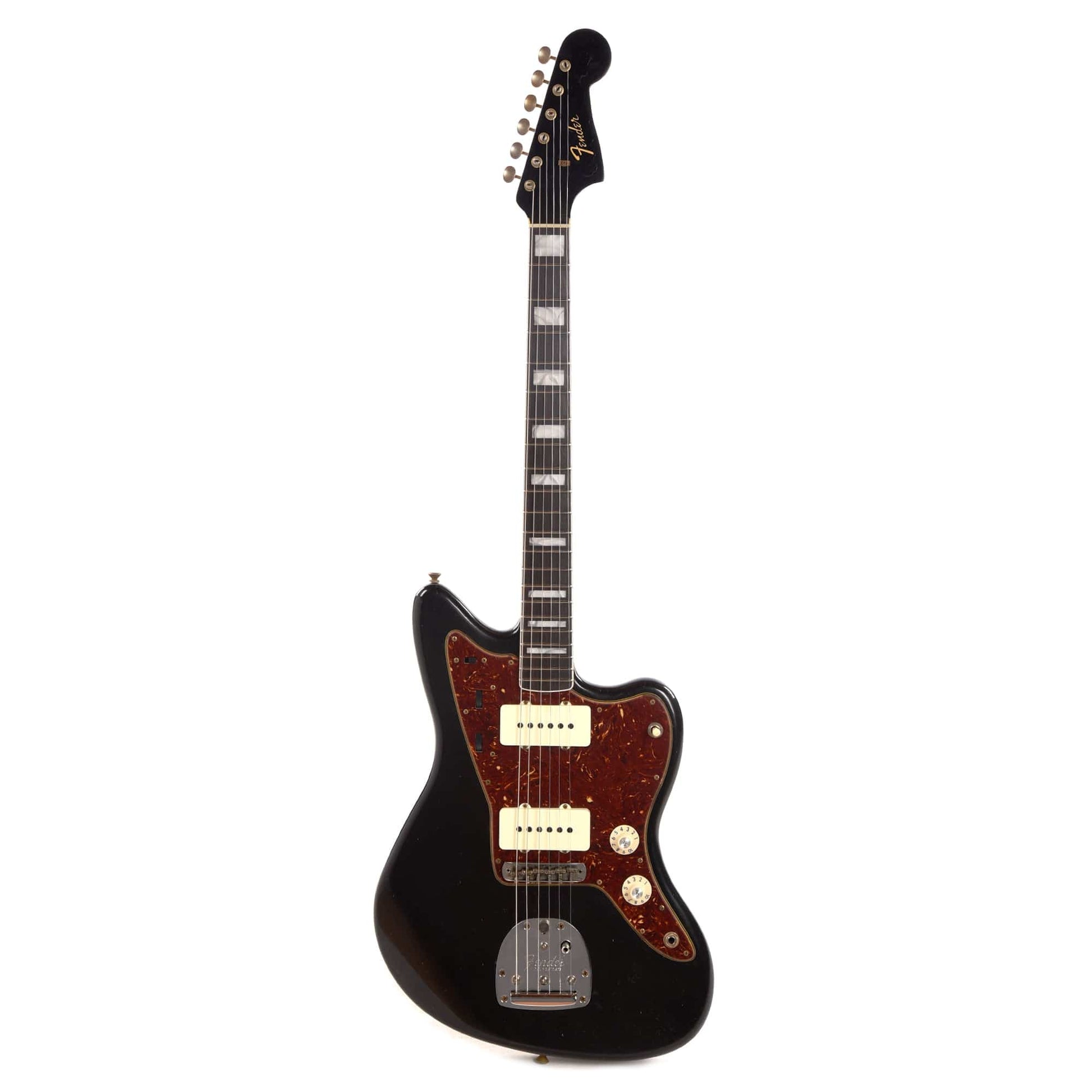 Fender Custom Shop 1966 Jazzmaster "Chicago Special" Journeyman Aged Black w/Tortoise Pickguard & Painted Headcap Electric Guitars / Solid Body