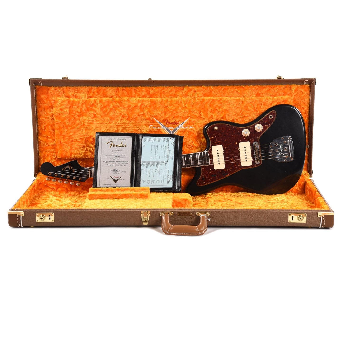 Fender Custom Shop 1966 Jazzmaster "Chicago Special" Journeyman Aged Black w/Tortoise Pickguard & Painted Headcap Electric Guitars / Solid Body