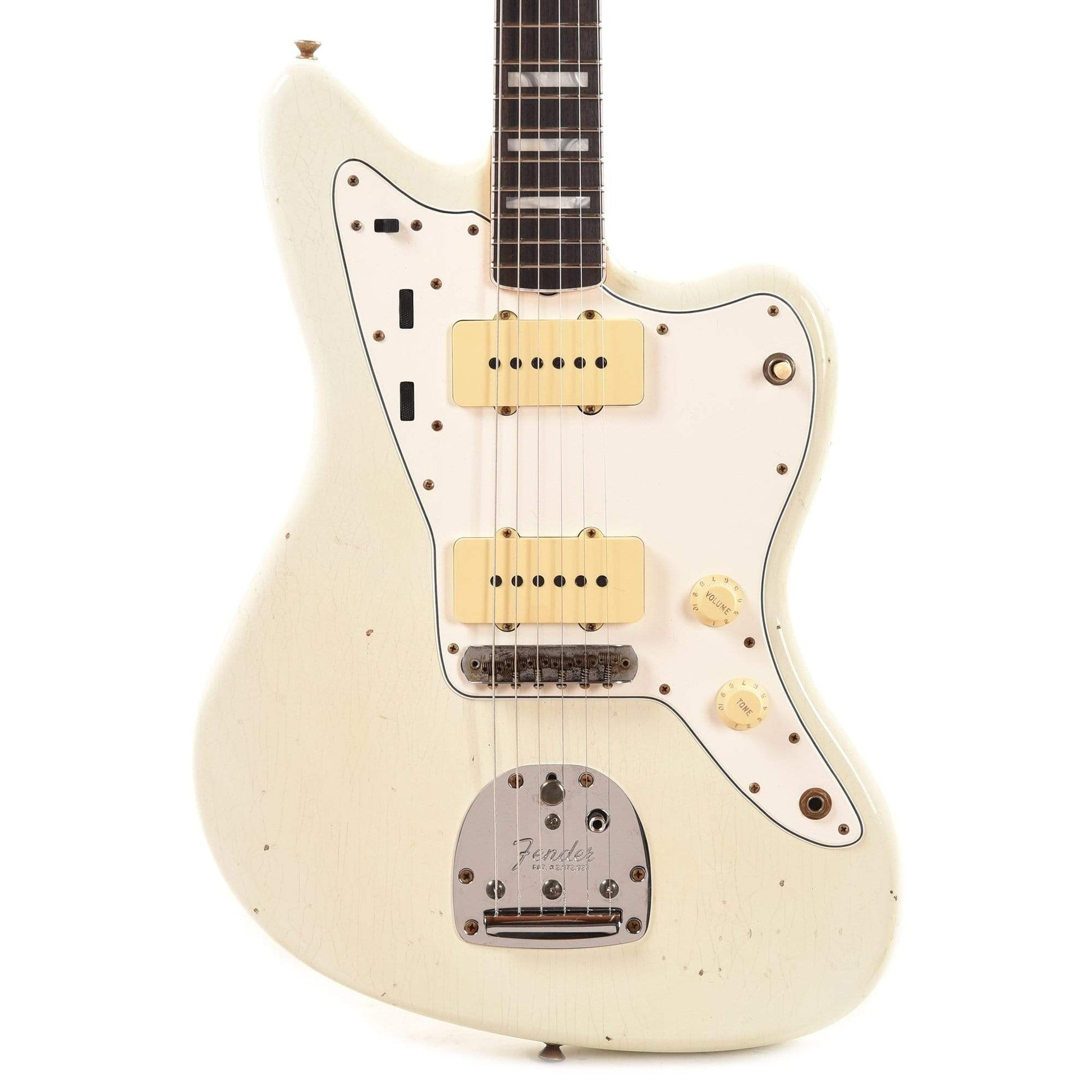 Fender Custom Shop 1966 Jazzmaster "Chicago Special" Journeyman Aged Olympic White w/Painted Headcap Electric Guitars / Solid Body