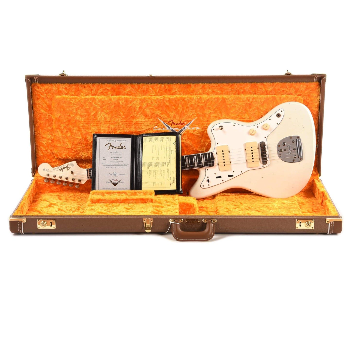 Fender Custom Shop 1966 Jazzmaster "Chicago Special" Journeyman Aged Olympic White w/Painted Headcap Electric Guitars / Solid Body