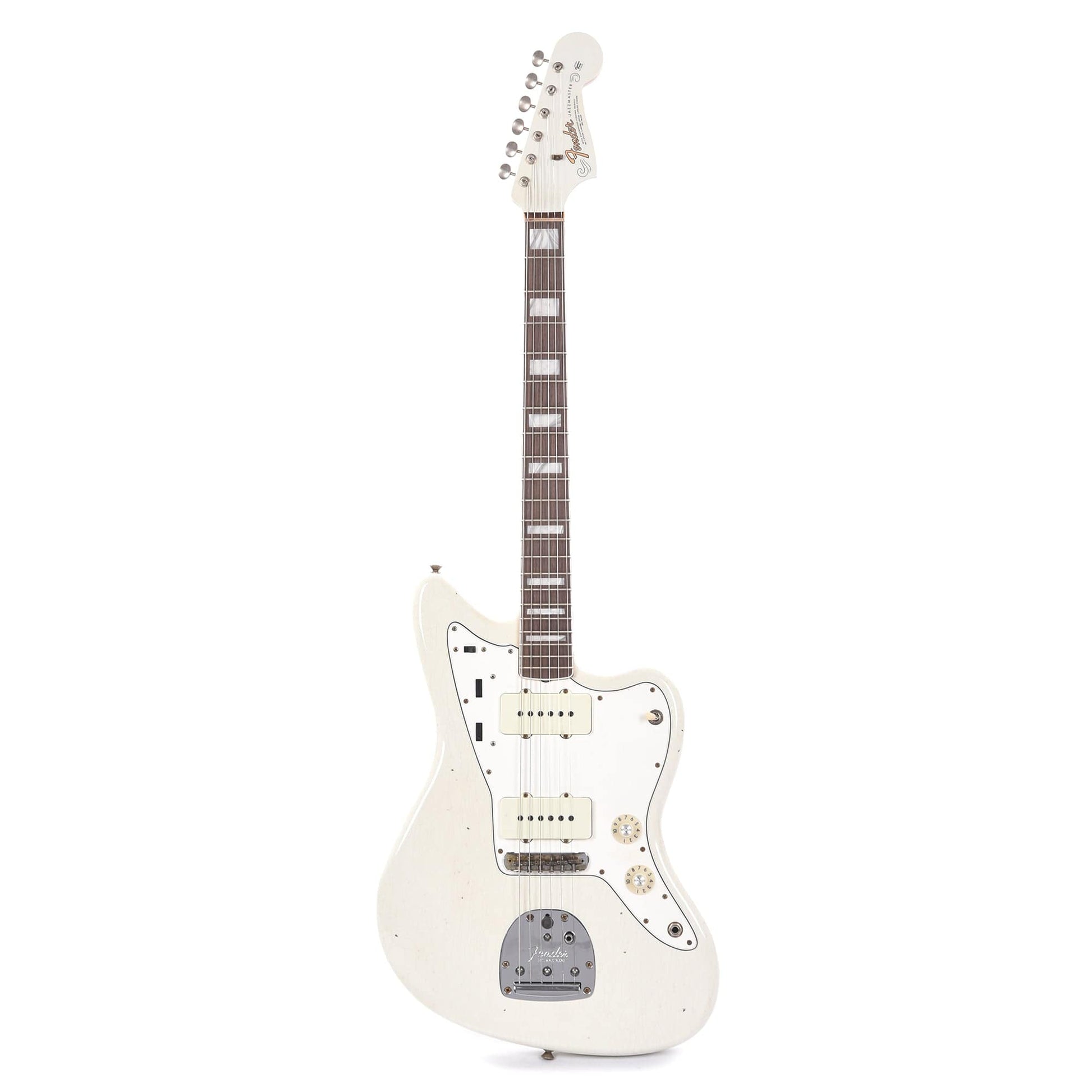Fender Custom Shop 1966 Jazzmaster "Chicago Special" Journeyman Aged Olympic White w/Painted Headcap Electric Guitars / Solid Body