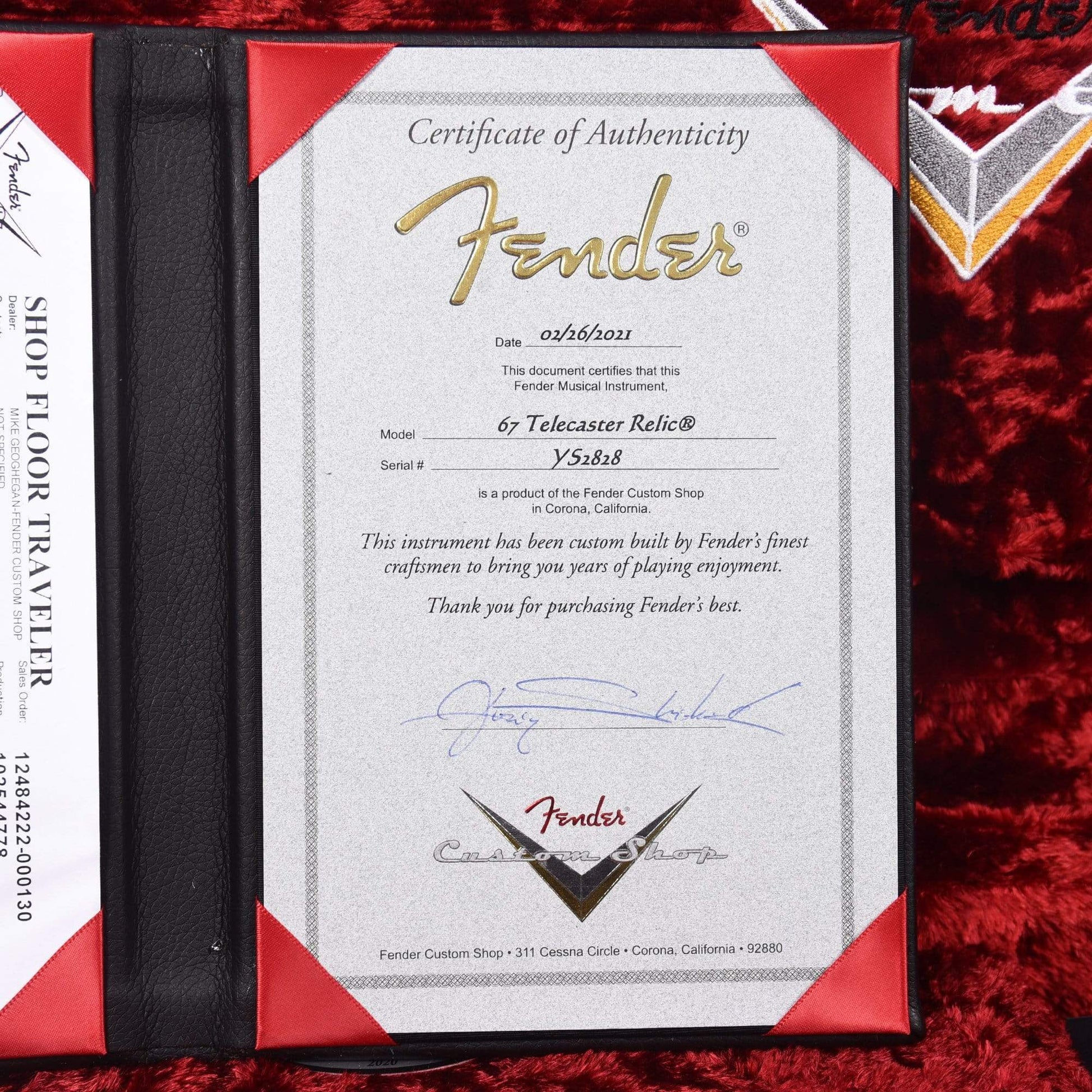 Fender Custom Shop 1967 Telecaster Relic Black Master Built Yuriy Shishkov w/Bigsby B5 Electric Guitars / Solid Body