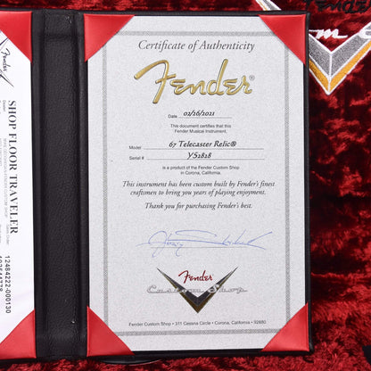 Fender Custom Shop 1967 Telecaster Relic Black Master Built Yuriy Shishkov w/Bigsby B5 Electric Guitars / Solid Body