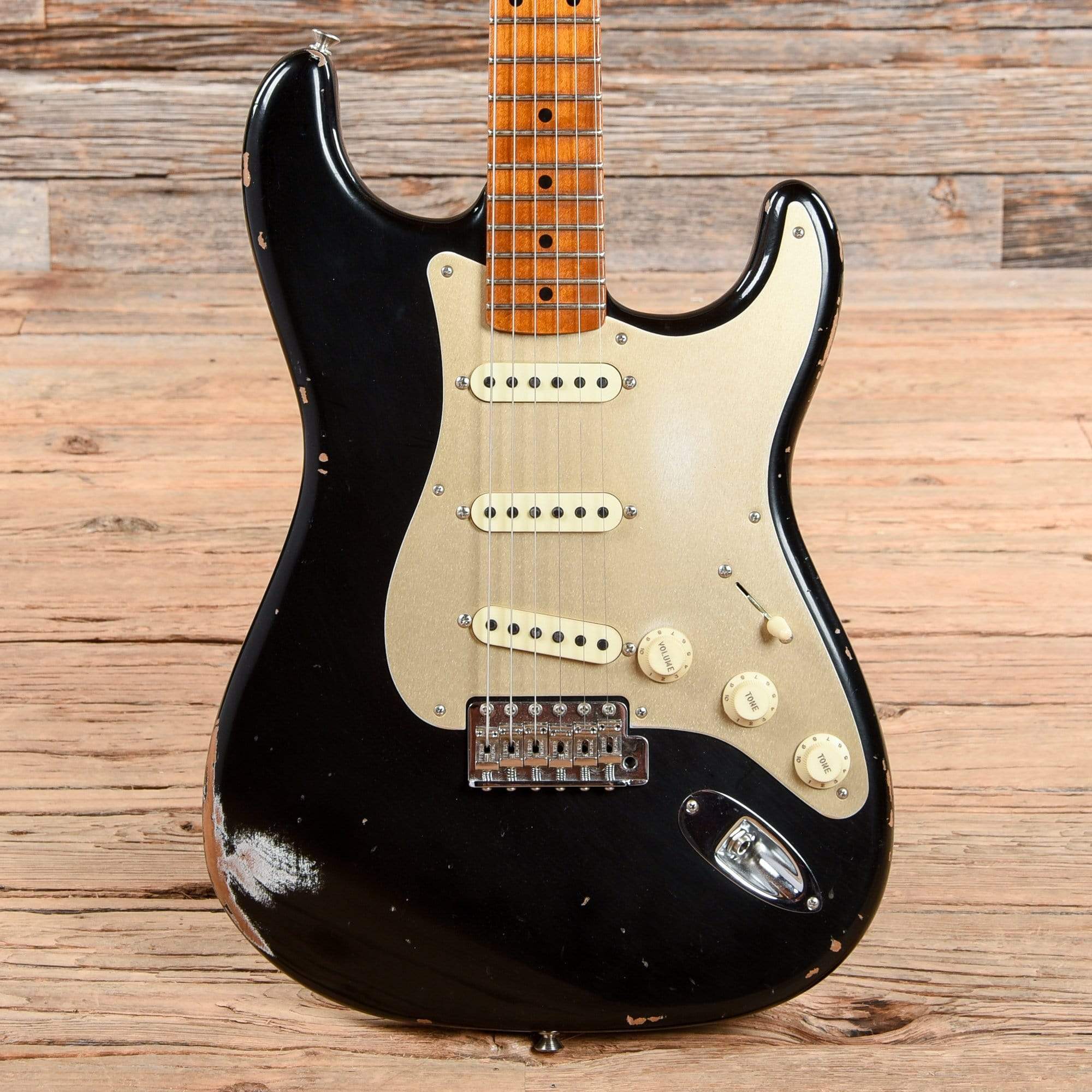 Fender Custom Shop 2017 Limited Fat Roasted 1956 Stratocaster Relic Aged Black 2017 Electric Guitars / Solid Body
