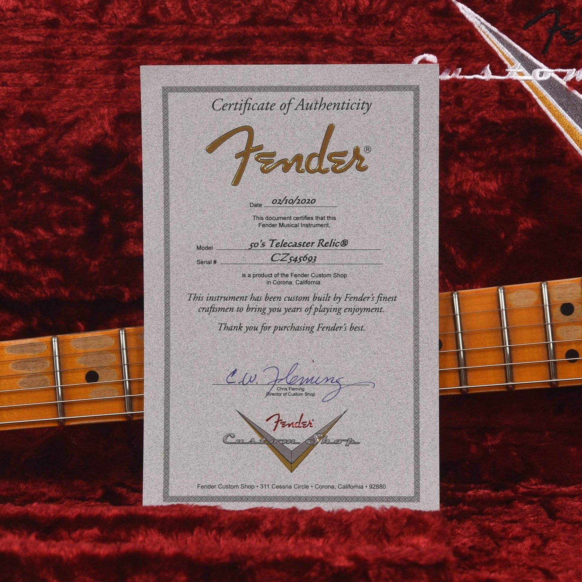 Fender Custom Shop 2019 Limited Edition '50s Vibra Telecaster Heavy Relic Aged Black Electric Guitars / Solid Body