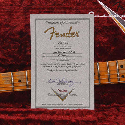 Fender Custom Shop 2019 Limited Edition '50s Vibra Telecaster Heavy Relic Aged Black Electric Guitars / Solid Body