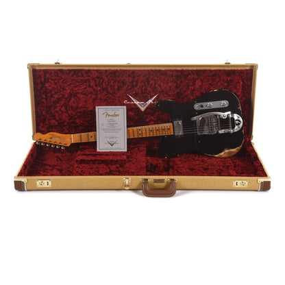 Fender Custom Shop 2019 Limited Edition '50s Vibra Telecaster Heavy Relic Aged Black Electric Guitars / Solid Body