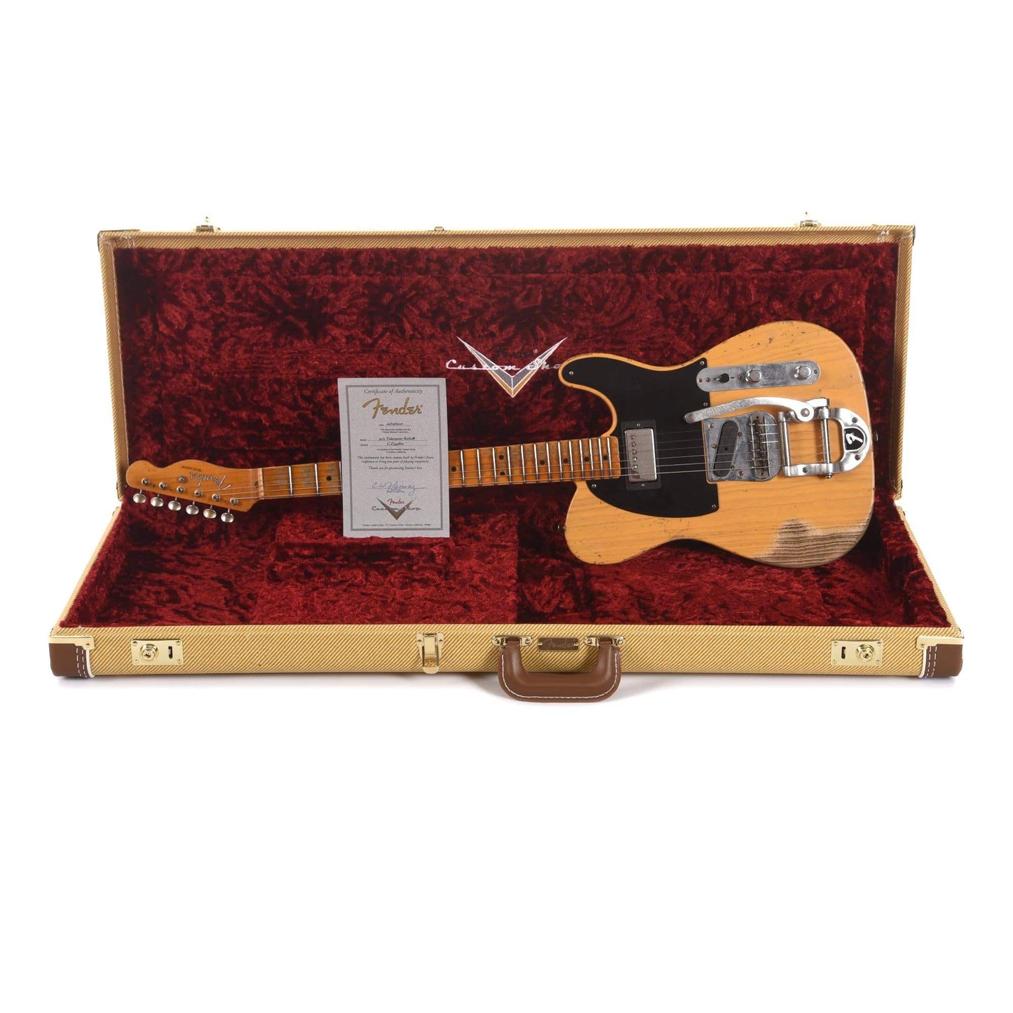 Fender Custom Shop 2019 Limited Edition '50s Vibra Telecaster Heavy Relic Aged Butterscotch Blonde Electric Guitars / Solid Body