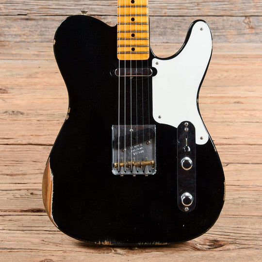 Fender Custom Shop 2019 Limited Roasted Pine Double Esquire Relic Aged Black 2018 Electric Guitars / Solid Body
