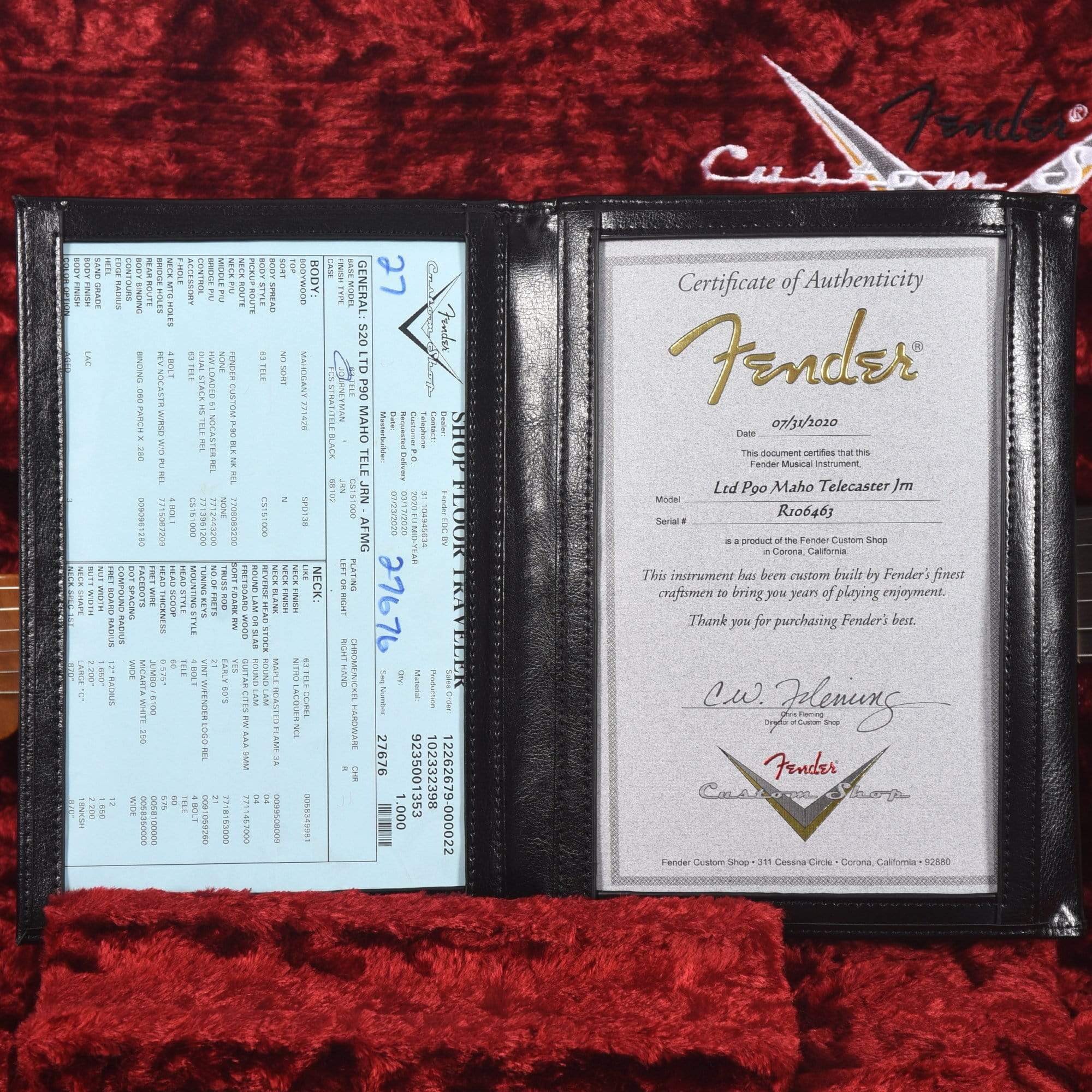 Fender Custom Shop 2020 Limited Edition P90 Mahogany Telecaster Journeyman Aged Firemist Gold Electric Guitars / Solid Body