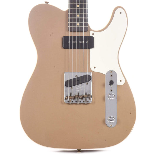 Fender Custom Shop 2020 Limited Edition P90 Mahogany Telecaster Journeyman Aged Firemist Gold Electric Guitars / Solid Body
