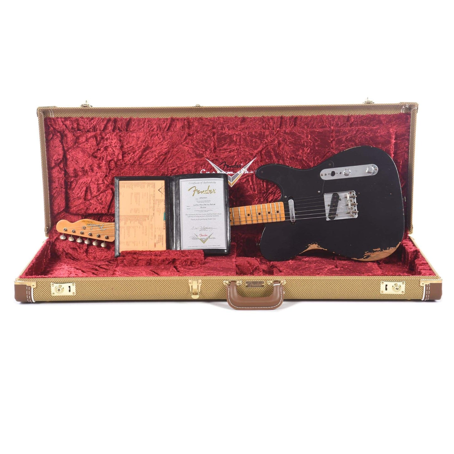 Fender Custom Shop 2020 Limited Edition Roasted Pine Double Esquire Relic Aged Black Electric Guitars / Solid Body