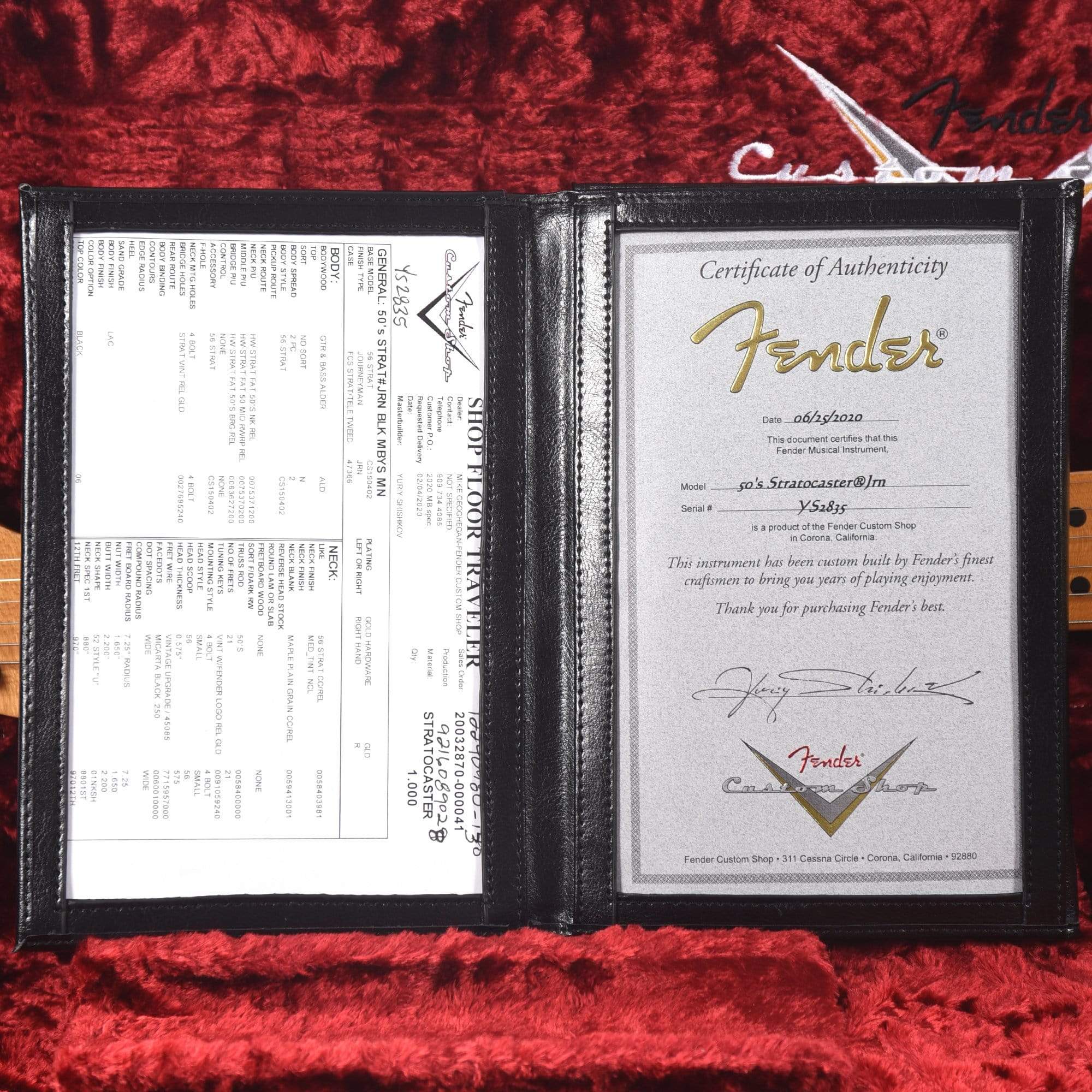 Fender Custom Shop '50s Stratocaster Journeyman Relic Black Master Built by Yuriy Shishkov Electric Guitars / Solid Body