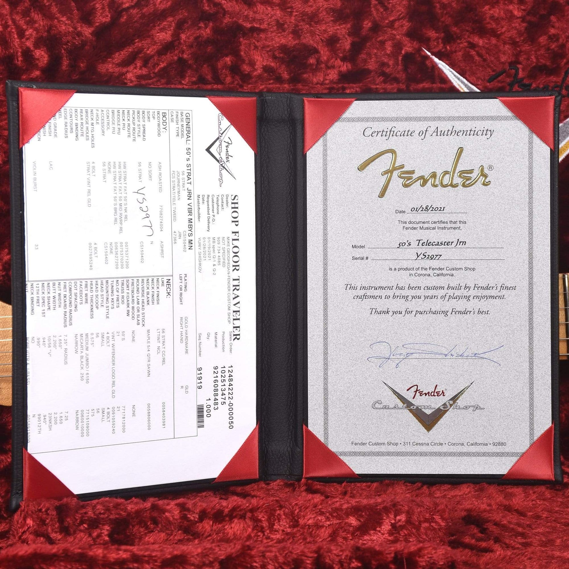 Fender Custom Shop '50s Stratocaster Journeyman Violin Burst Master Built by Yuriy Shishkov Electric Guitars / Solid Body