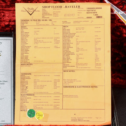 Fender Custom Shop '52 Telecaster HS Relic Vintage Blonde 2022 Electric Guitars / Solid Body