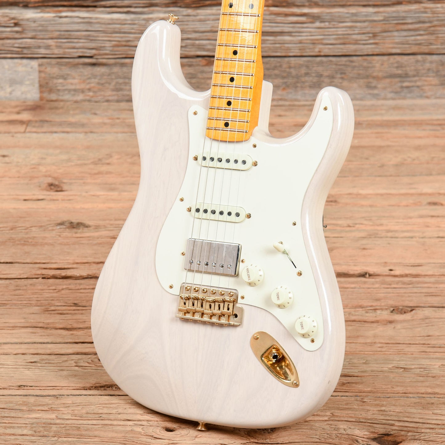 Fender Custom Shop '57 Stratocaster HSS "Chicago Special" w/Lollar Imperial, AA Flame Quartersawn Neck, & Gold Hardware Aged White Blonde 2022 Electric Guitars / Solid Body