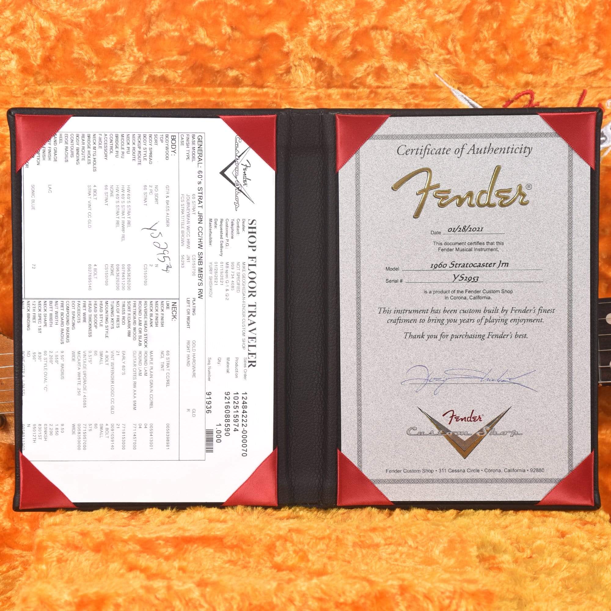 Fender Custom Shop '60s Stratocaster Journeyman Closet Classic Sonic Blue Master Built by Yuriy Shishkov Electric Guitars / Solid Body