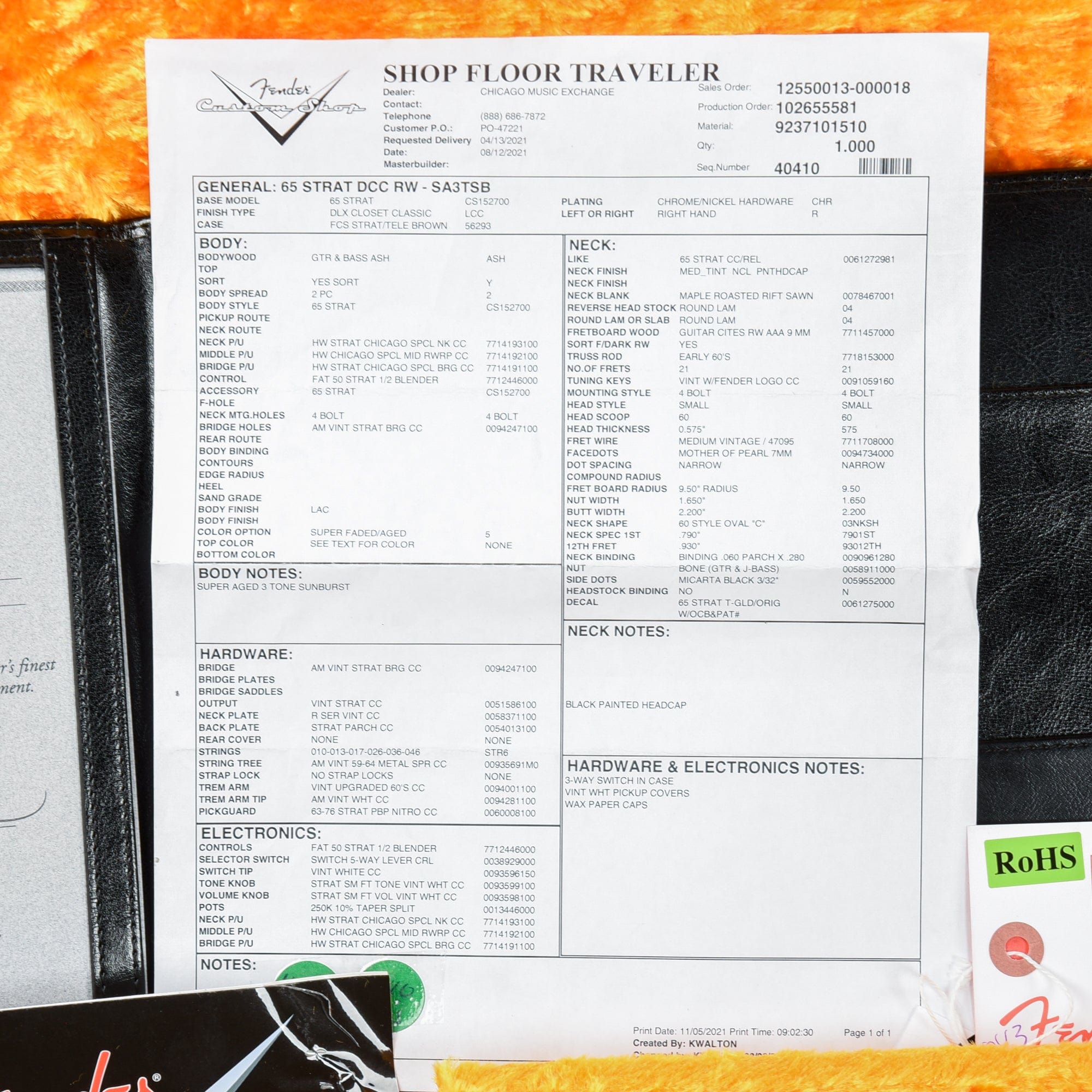 Fender Custom Shop '65 Reissue Stratocaster Closet Classic Sunburst 2020 Electric Guitars / Solid Body