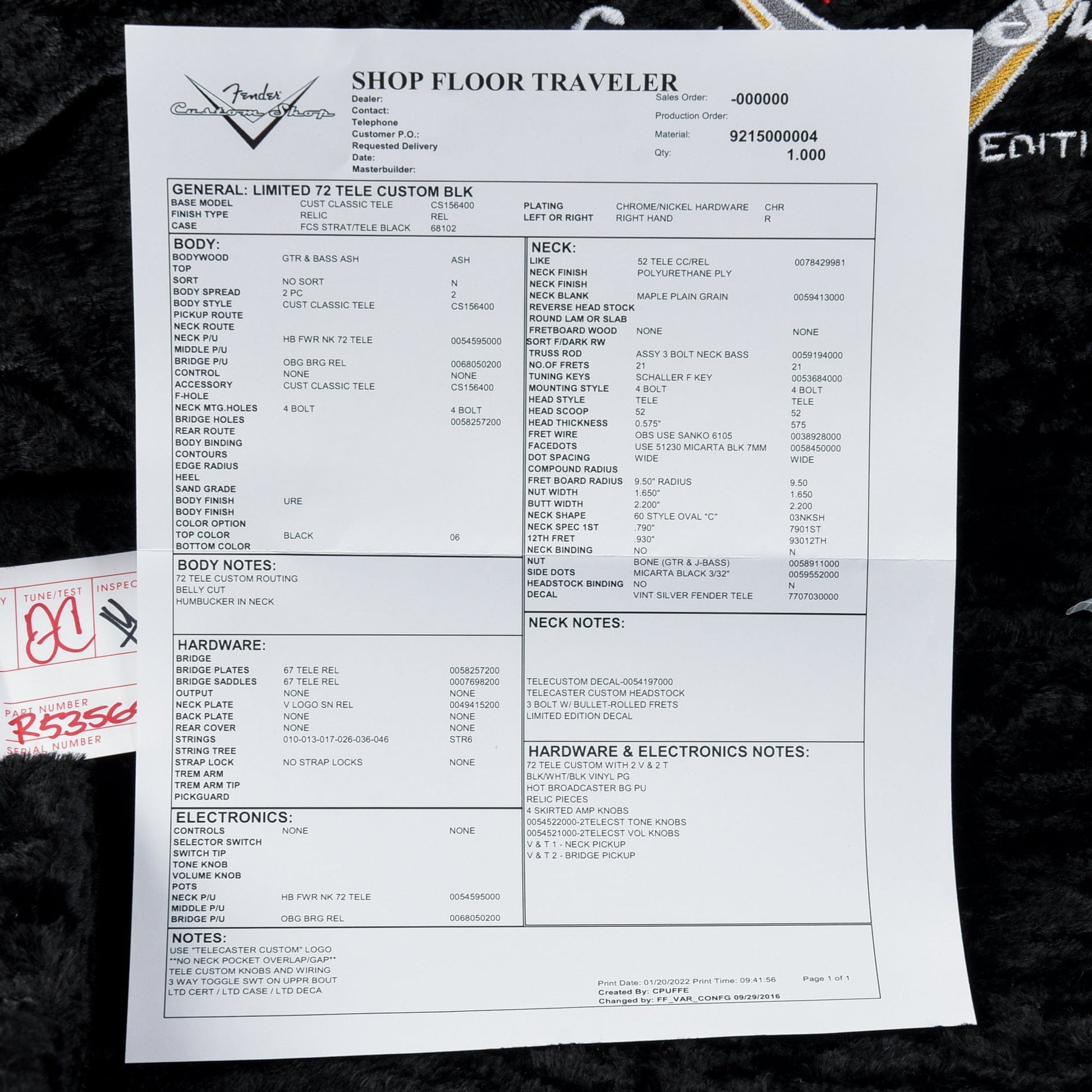 Fender Custom Shop '72 Telecaster Custom Relic Black 2010 Electric Guitars / Solid Body