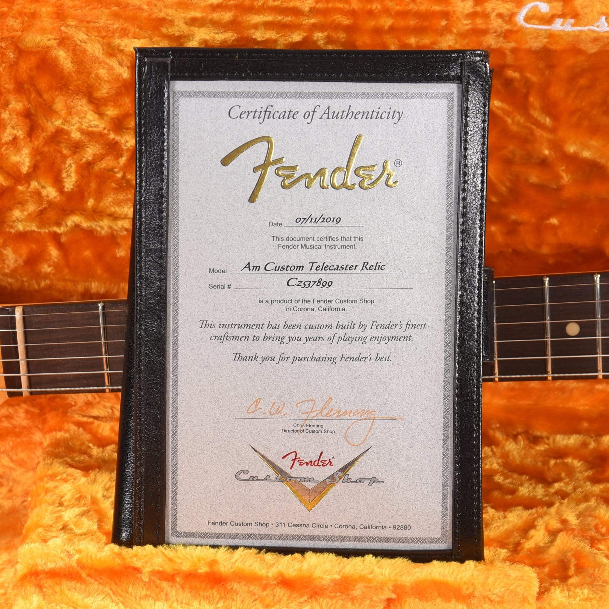 Fender Custom Shop American Custom Telecaster Ash Relic Amber Transparent 