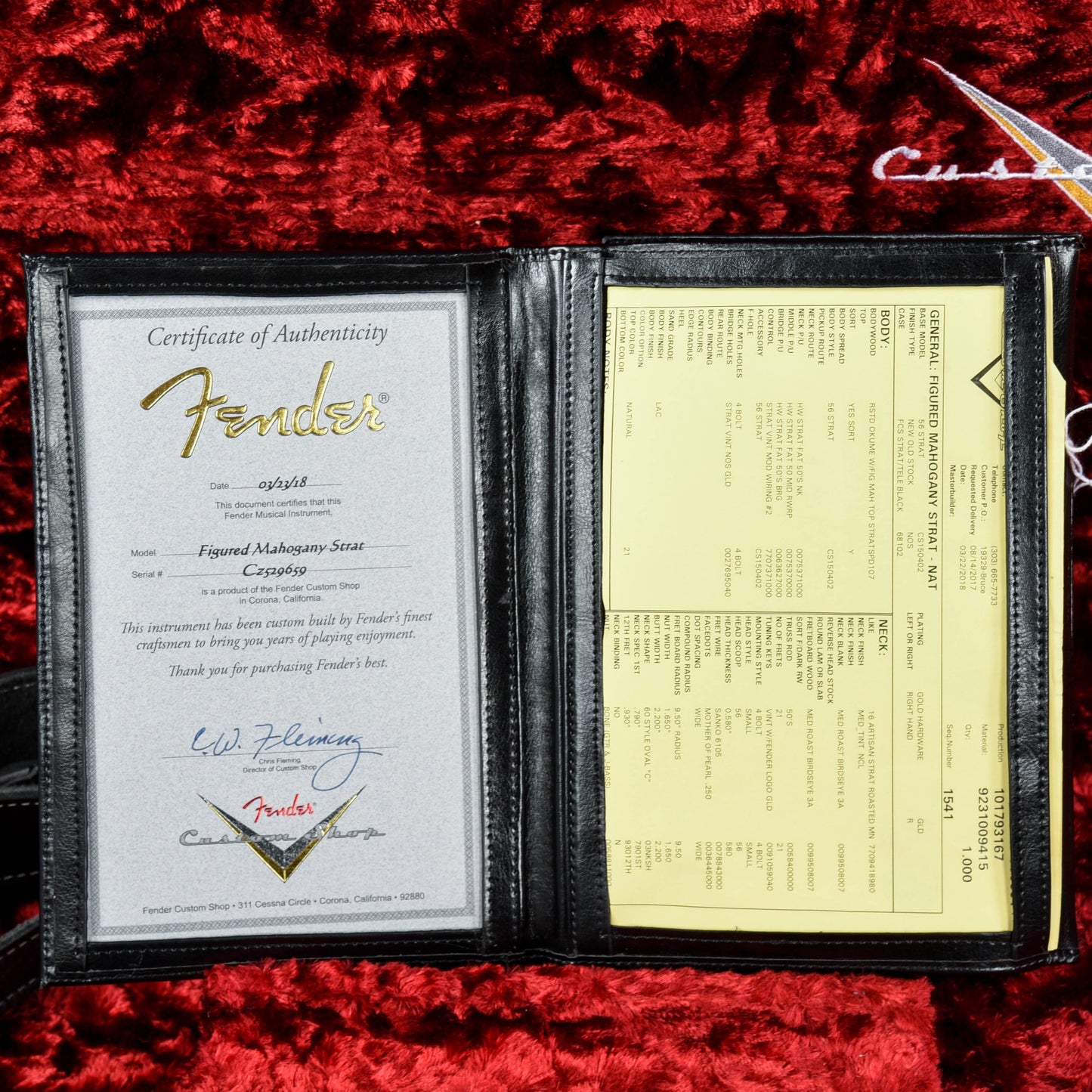 Fender Custom Shop Figured Mahogany Stratocaster Natural 2018 Electric Guitars / Solid Body