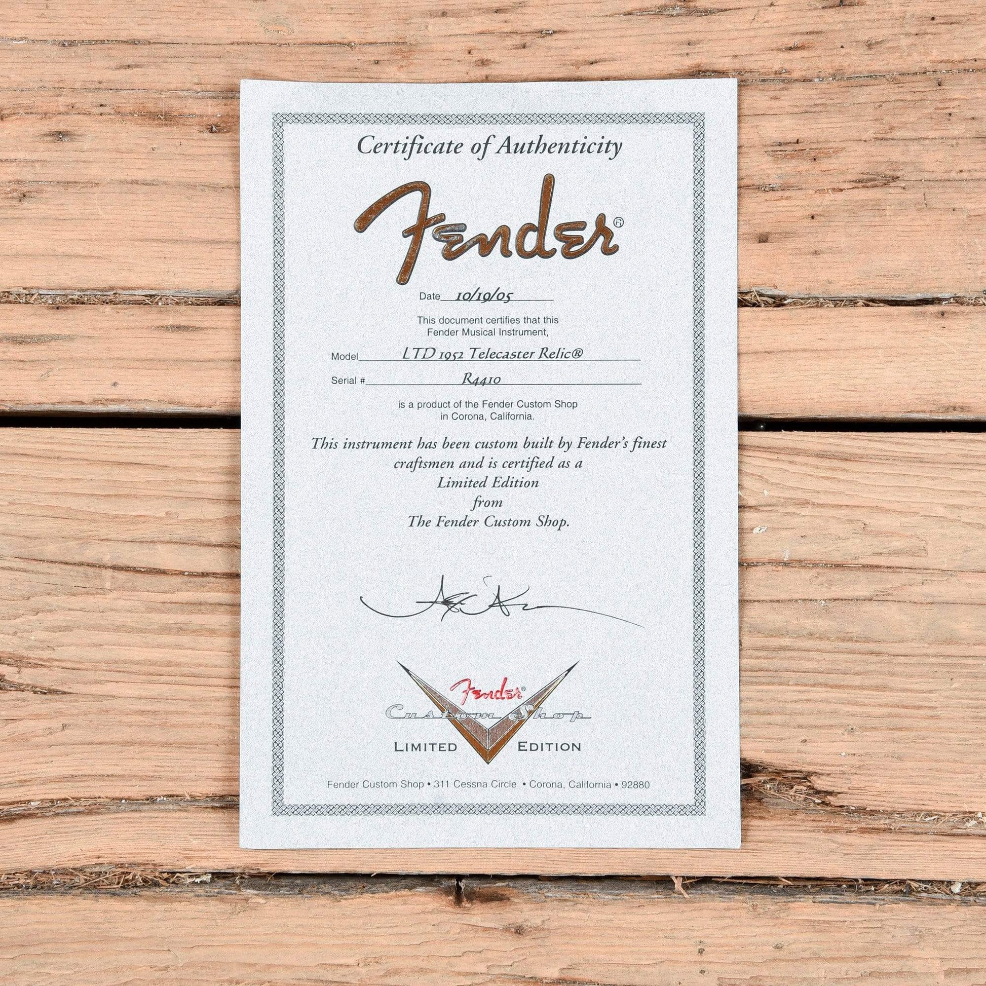 Fender Custom Shop Limited 1952 Telecaster Relic Copper 2005 Electric Guitars / Solid Body