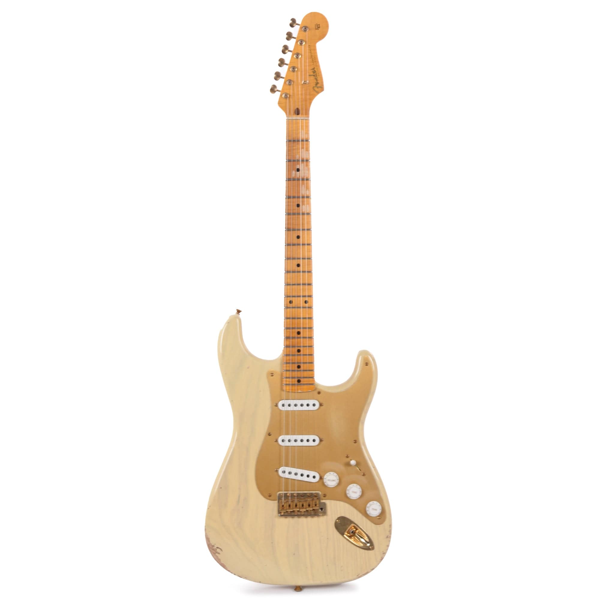 Fender Custom Shop Limited Edition 1955 Bone Tone Stratocaster Relic Aged Honey Blonde Electric Guitars / Solid Body