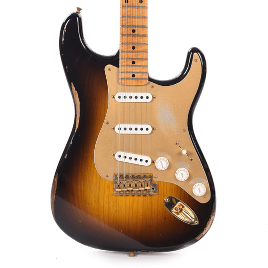 Fender Custom Shop Limited Edition 1955 Bone Tone Stratocaster Relic Wide Fade 2-Color Sunburst Electric Guitars / Solid Body