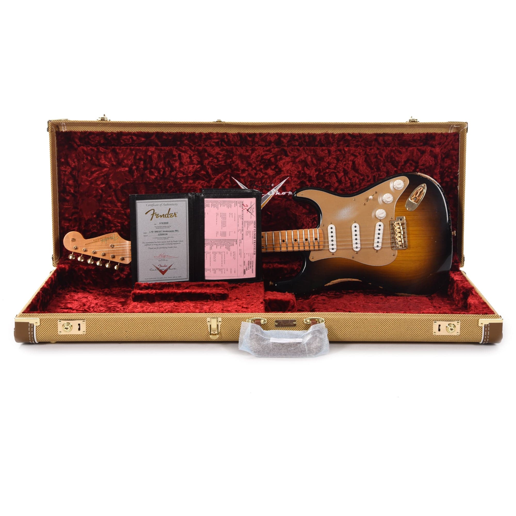 Fender Custom Shop Limited Edition 1955 Bone Tone Stratocaster Relic Wide Fade 2-Color Sunburst Electric Guitars / Solid Body