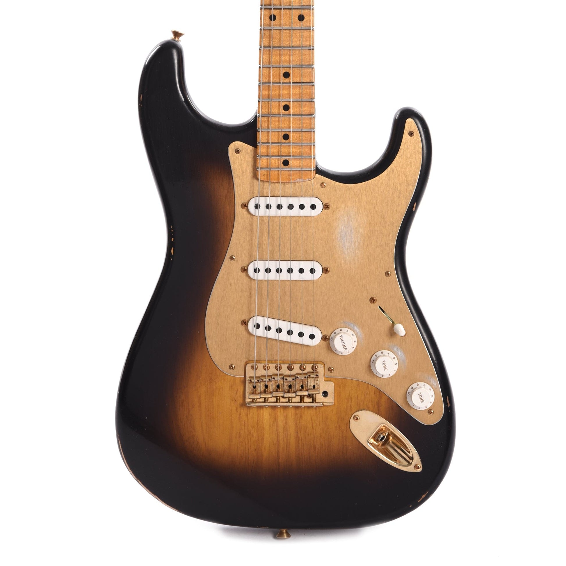 Fender Custom Shop Limited Edition 1955 Bone Tone Stratocaster Relic Wide Fade 2-Color Sunburst Electric Guitars / Solid Body