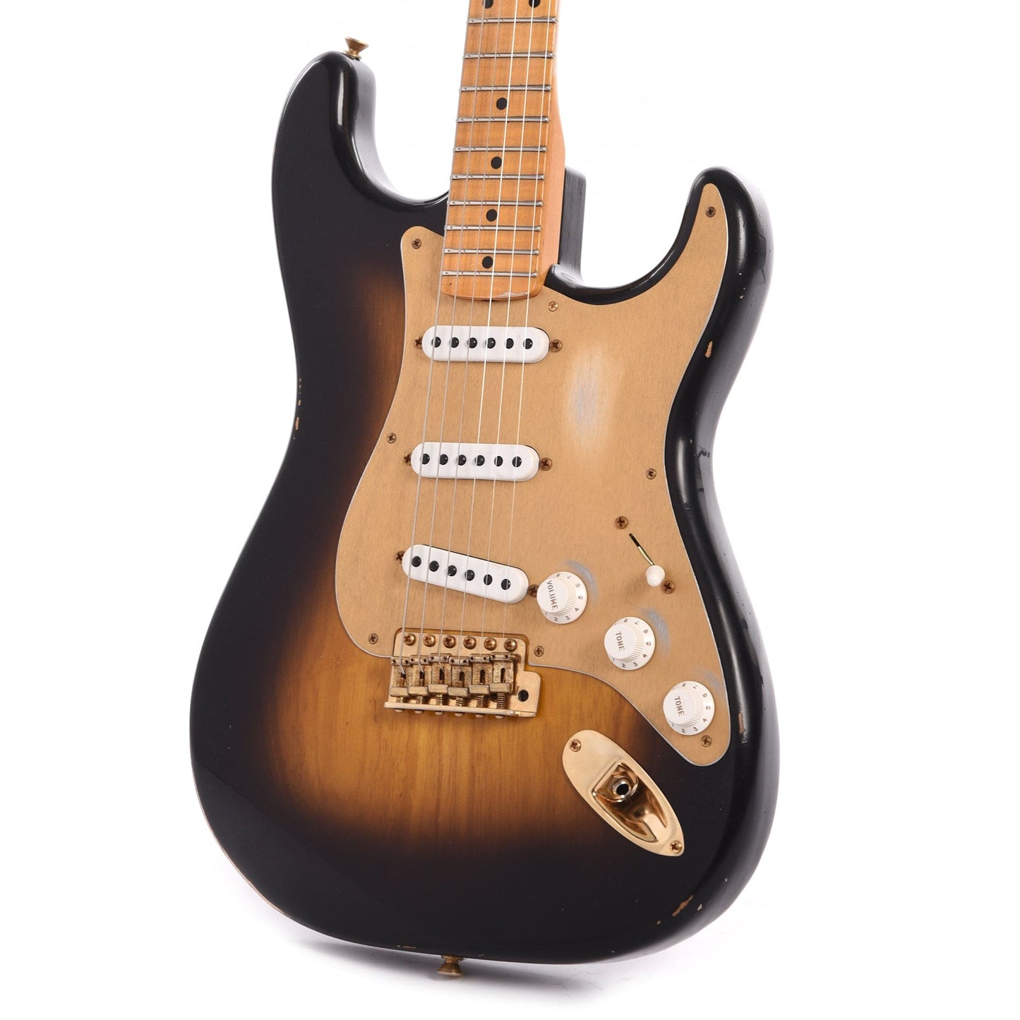 Fender Custom Shop Limited Edition 1955 Bone Tone Stratocaster Relic Wide Fade 2-Color Sunburst Electric Guitars / Solid Body