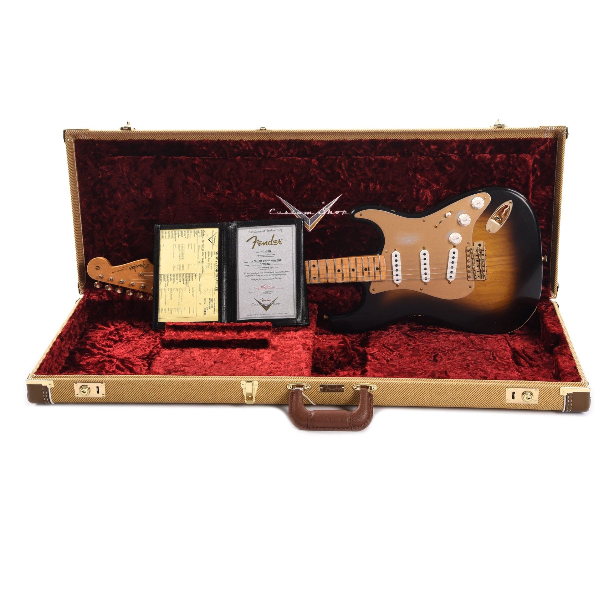Fender Custom Shop Limited Edition 1955 Bone Tone Stratocaster Relic Wide Fade 2-Color Sunburst Electric Guitars / Solid Body