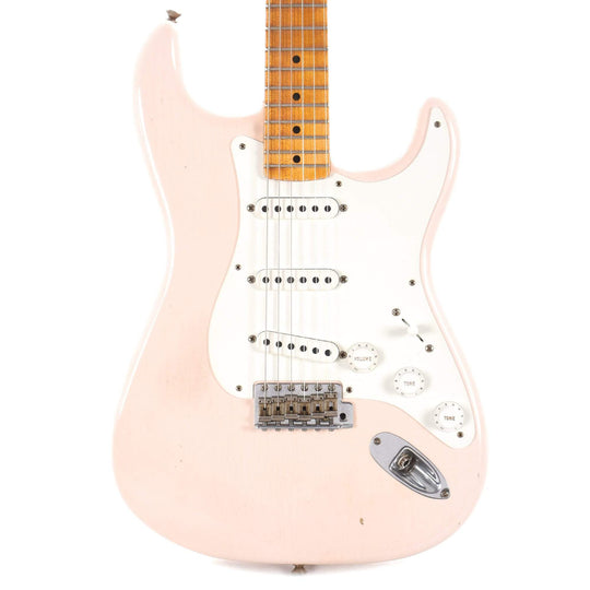 Fender Custom Shop Limited Edition 1955 Stratocaster Journeyman Super Faded Aged Shell Pink Electric Guitars / Solid Body