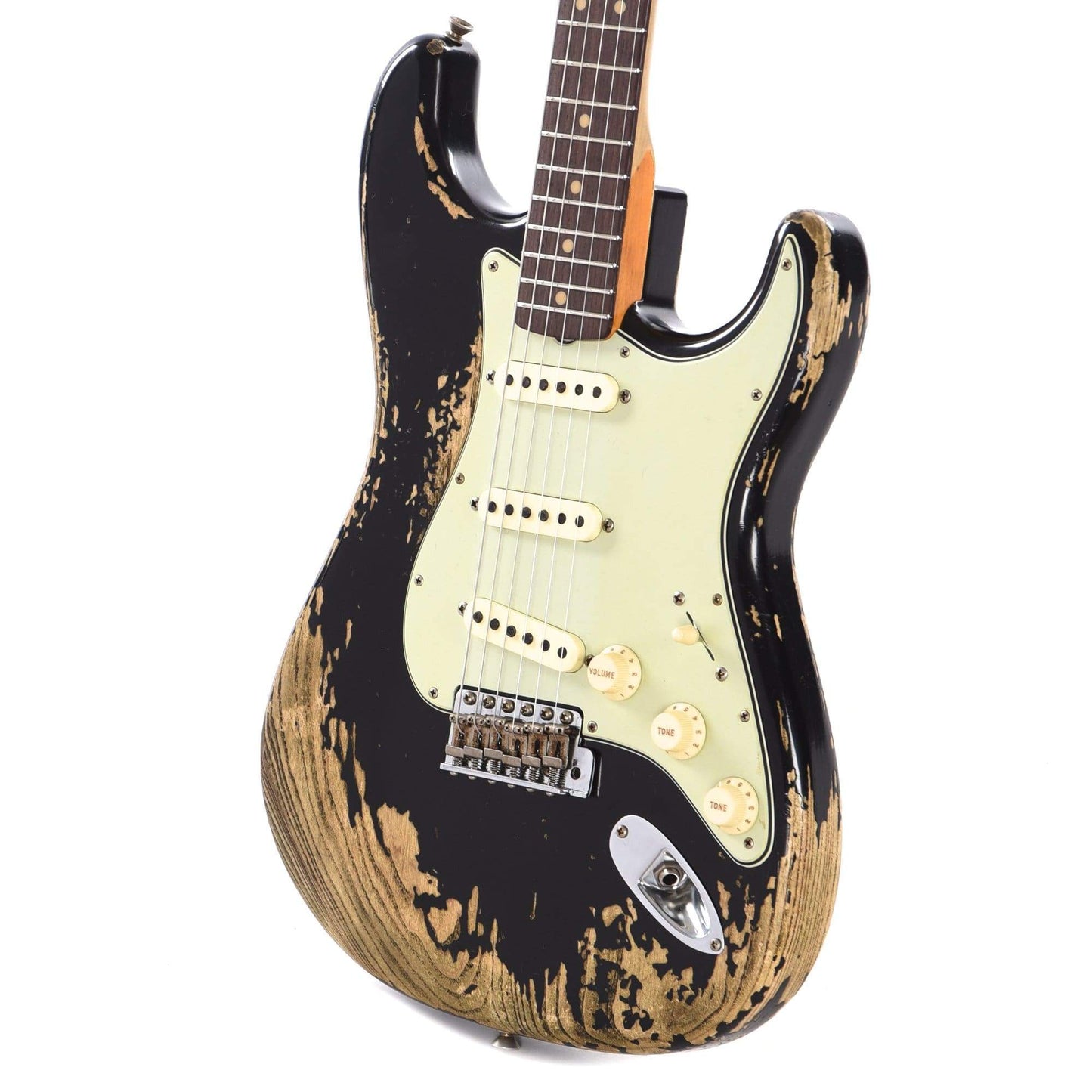 Fender Custom Shop Limited Edition 1963 Stratocaster Super Heavy Relic Super Faded Aged Black Electric Guitars / Solid Body