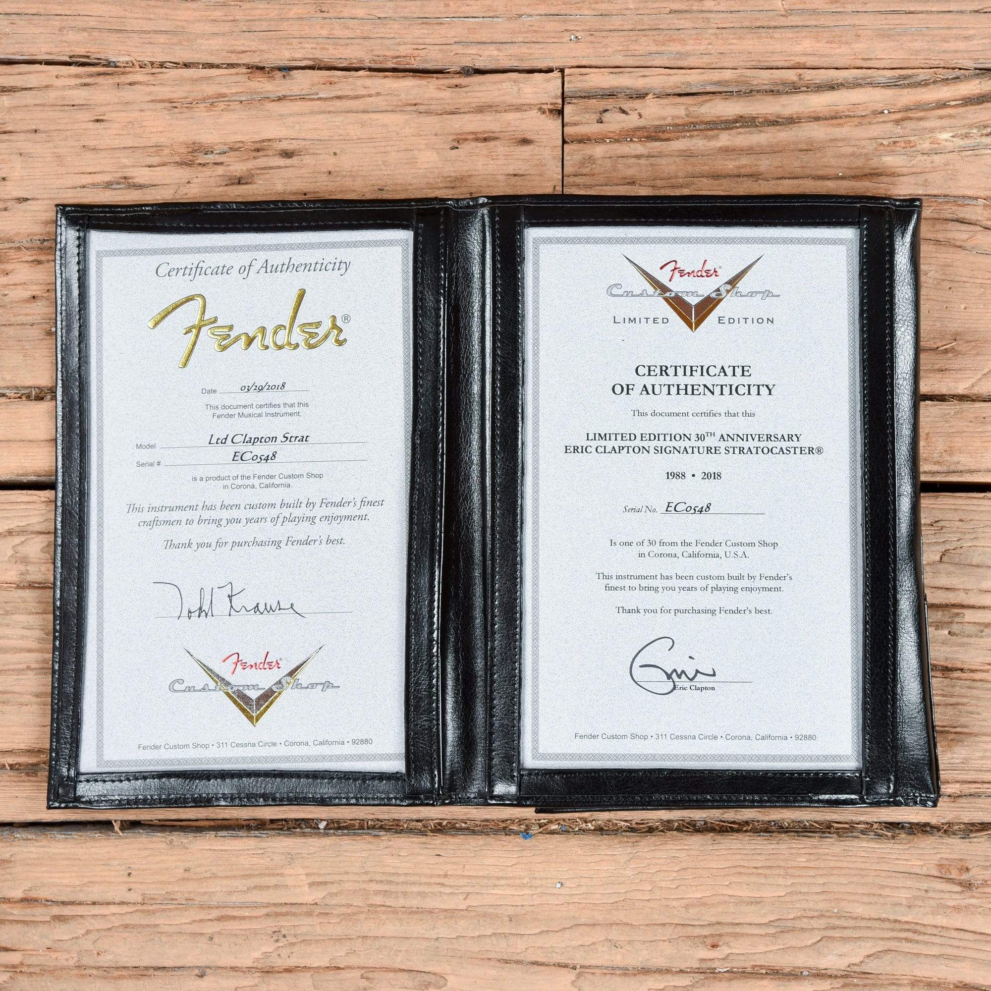 Fender Custom Shop Limited Edition 30th Anniversary Eric Clapton Stratocaster Journeyman Relic Masterbuilt by Todd Krause Black 2018 Electric Guitars / Solid Body