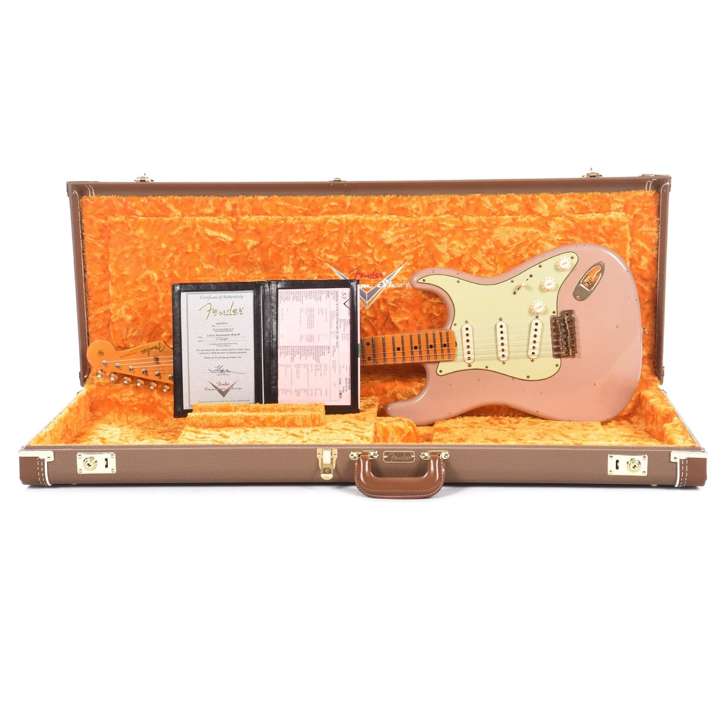 Fender Custom Shop Limited Edition '62 Bone Tone Stratocaster Journeyman Dirty Shell Pink Electric Guitars / Solid Body
