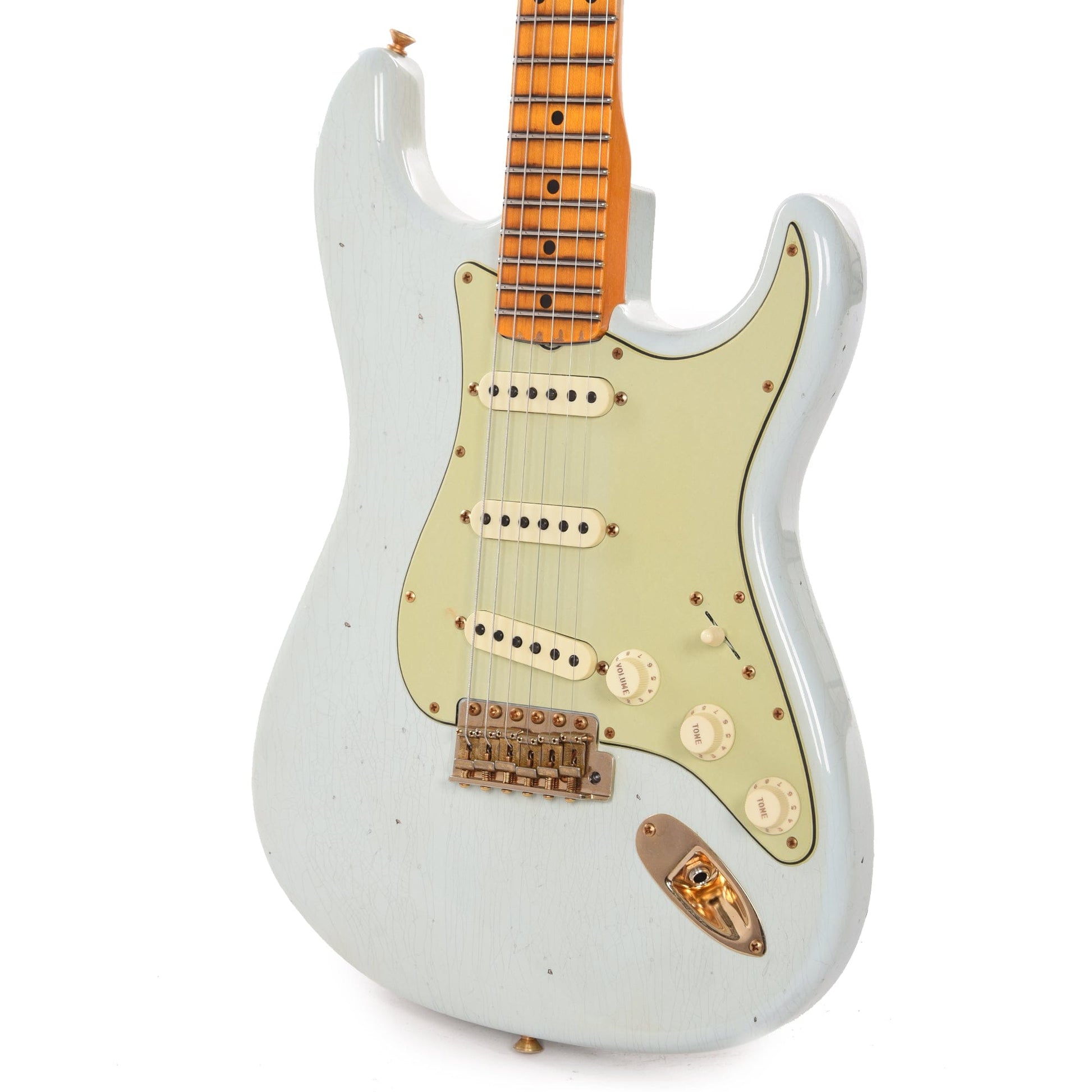 Fender Custom Shop Limited Edition '62 Bone Tone Stratocaster Journeyman Super Faded Aged Sonic Blue Electric Guitars / Solid Body