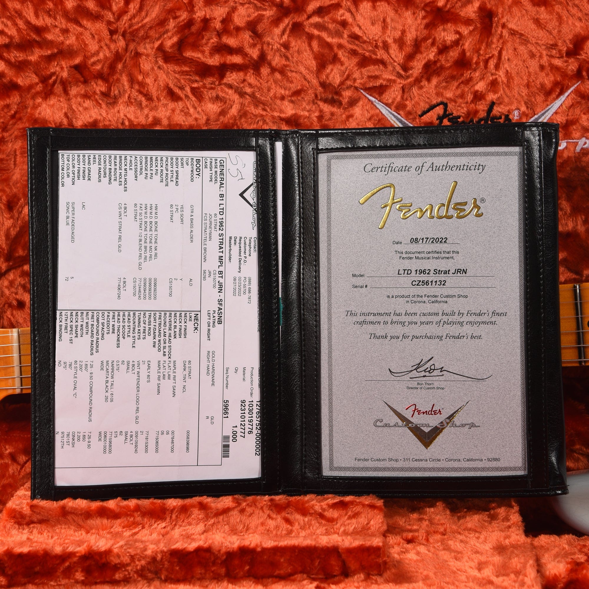 Fender Custom Shop Limited Edition '62 Bone Tone Stratocaster Journeyman Super Faded Aged Sonic Blue Electric Guitars / Solid Body