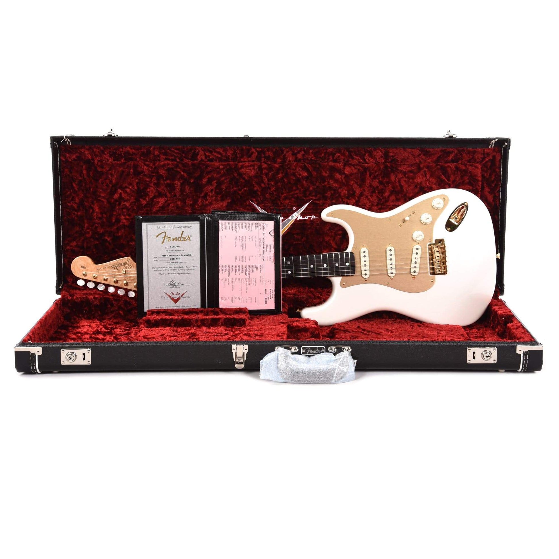 Fender Custom Shop Limited Edition 75th Anniversary Stratocaster NOS Diamond White Pearl Electric Guitars / Solid Body
