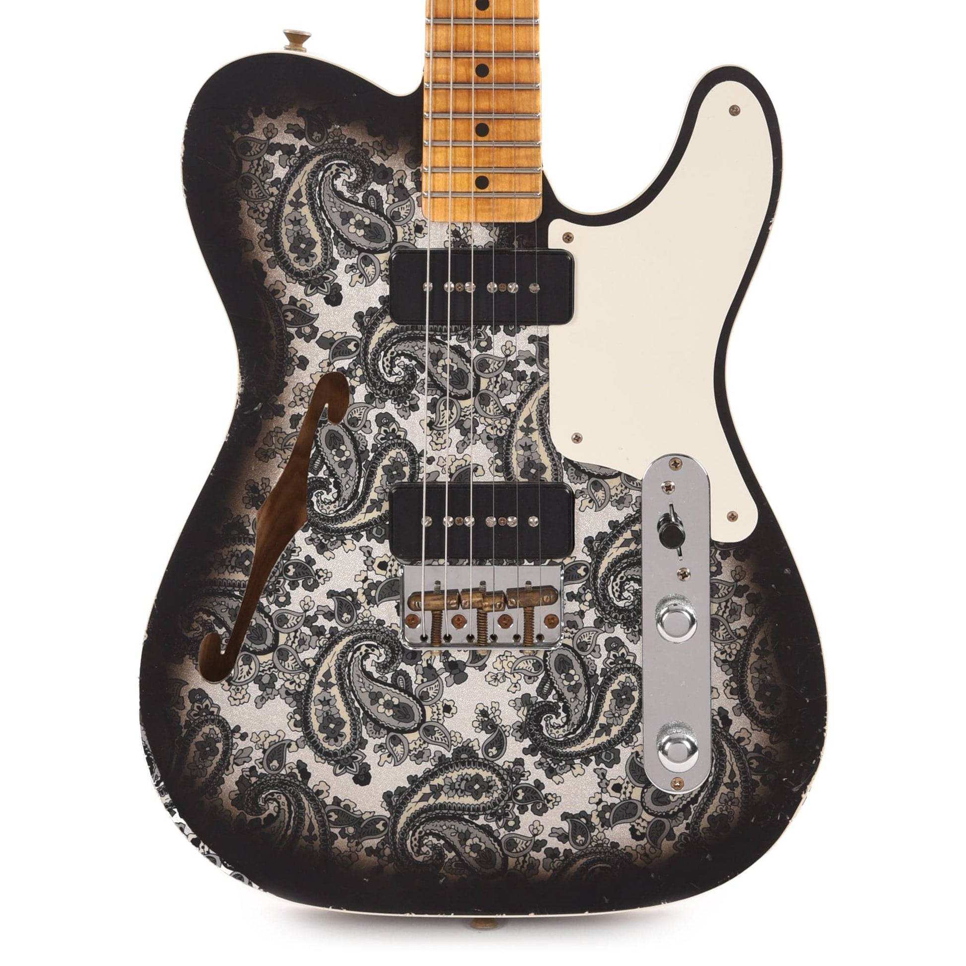 Fender Custom Shop Limited Edition Dual P90 Telecaster Relic Black Paisley Electric Guitars / Solid Body