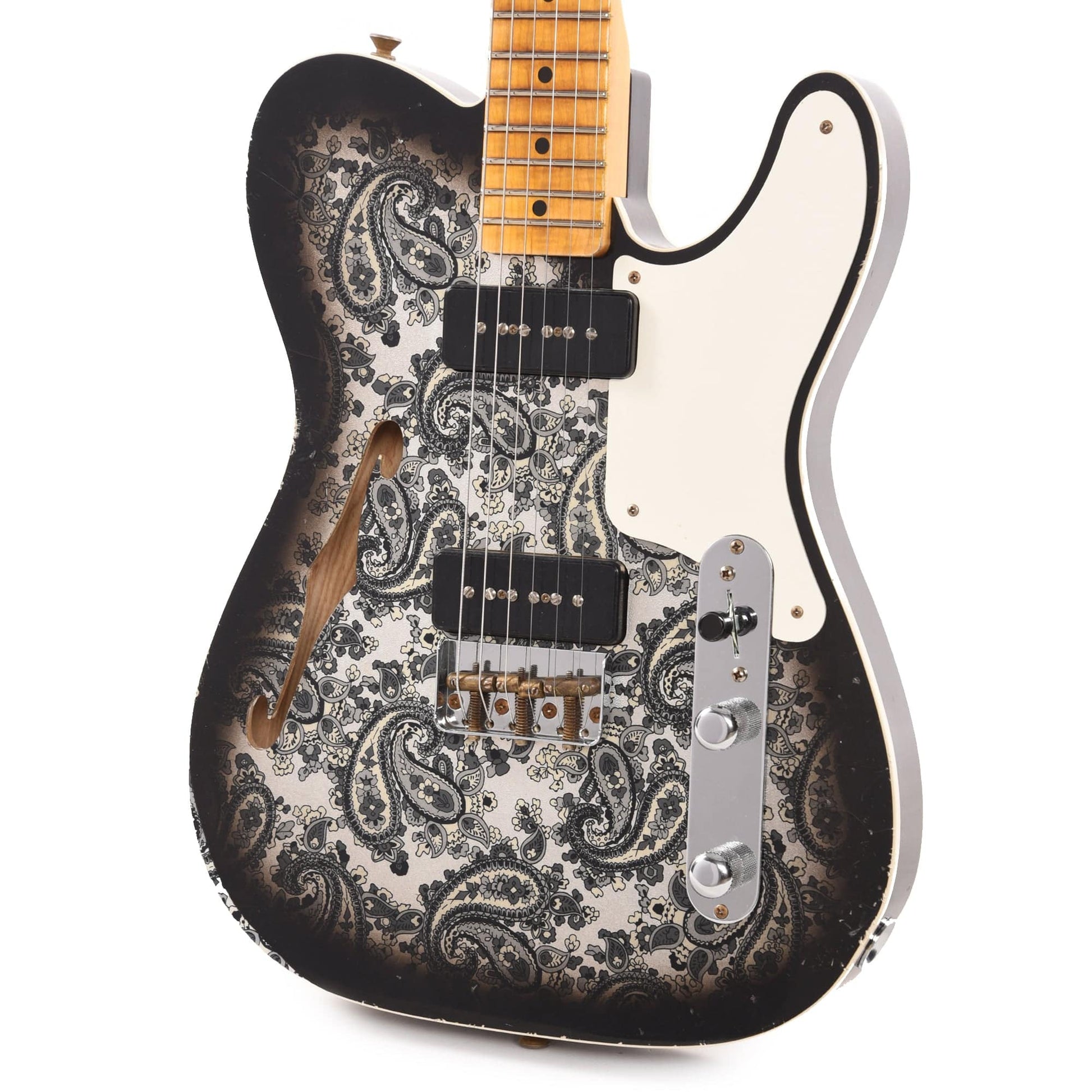 Fender Custom Shop Limited Edition Dual P90 Telecaster Relic Black Paisley Electric Guitars / Solid Body
