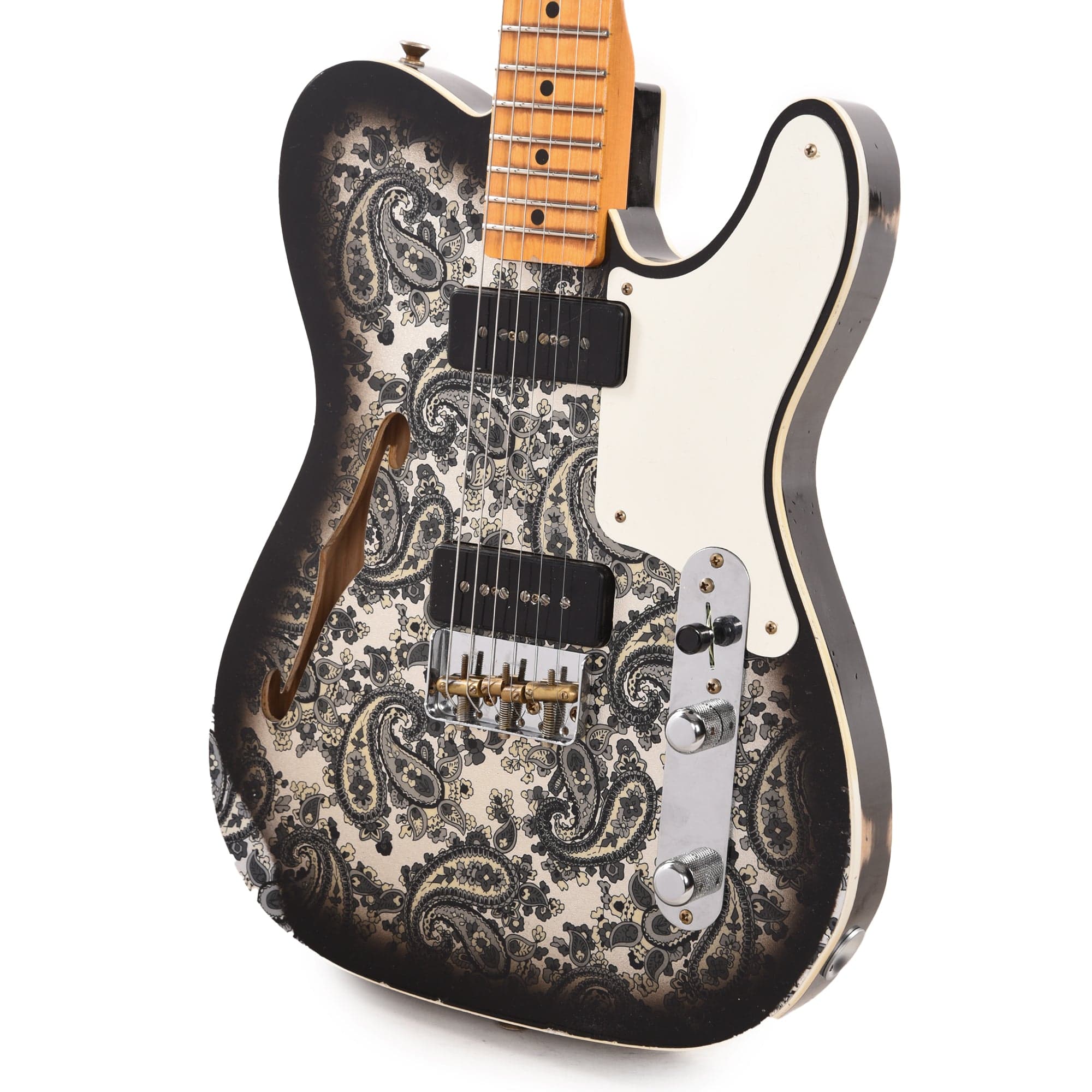 Fender Custom Shop Limited Edition Dual P90 Telecaster Relic Black Paisley Electric Guitars / Solid Body