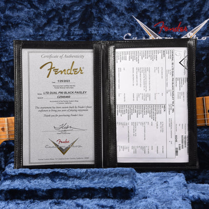 Fender Custom Shop Limited Edition Dual P90 Telecaster Relic Black Paisley Electric Guitars / Solid Body
