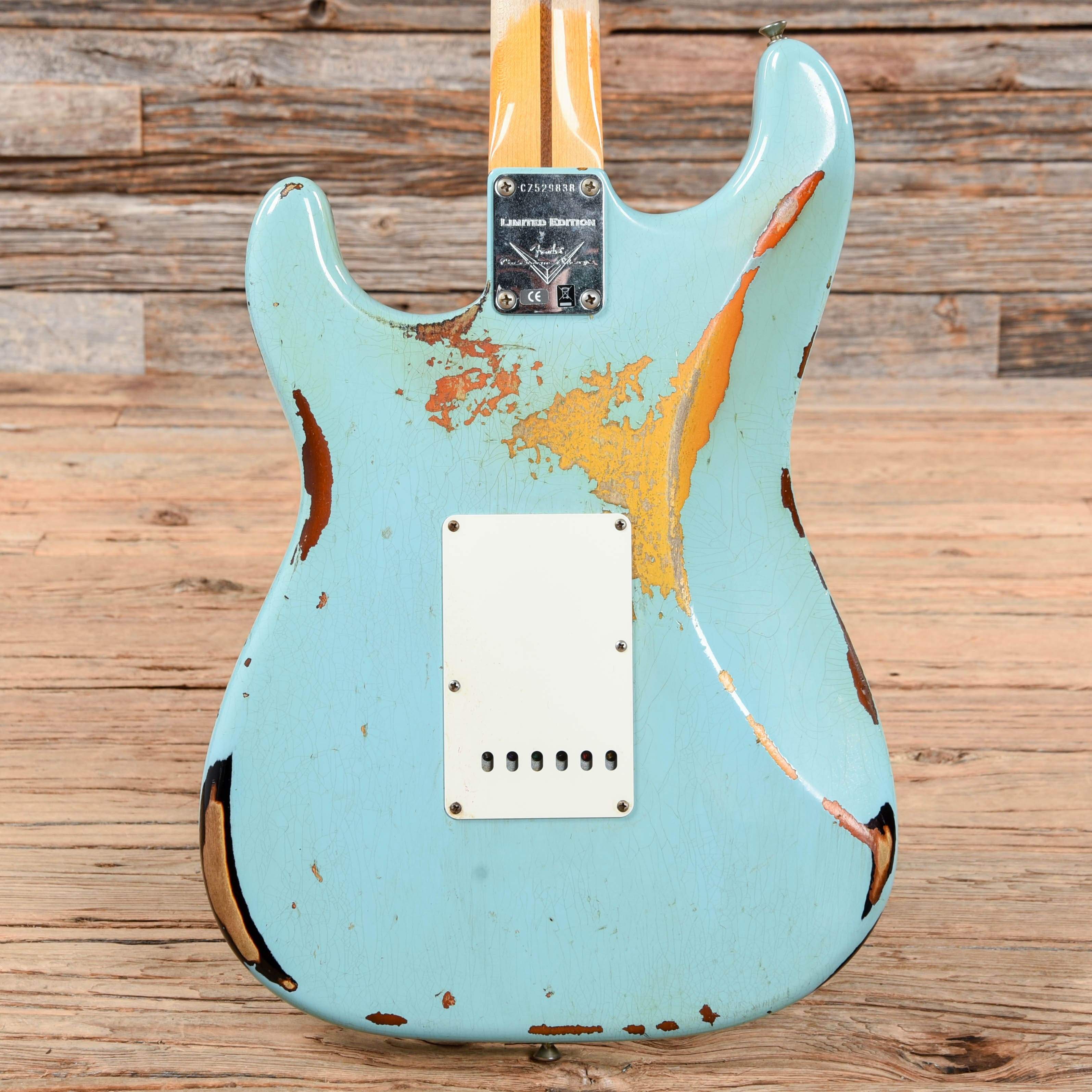 Fender Custom Shop Limited Edition Mischief Maker Heavy Relic Daphne Blue Over Sunburst 2016 Electric Guitars / Solid Body