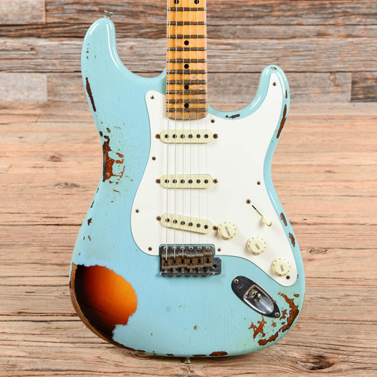 Fender Custom Shop Limited Edition Mischief Maker Heavy Relic Daphne Blue Over Sunburst 2016 Electric Guitars / Solid Body