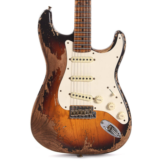 Fender Custom Shop Limited Edition Red Hot Stratocaster Super Heavy Relic Faded Aged Chocolate 3-Color Sunburst Electric Guitars / Solid Body