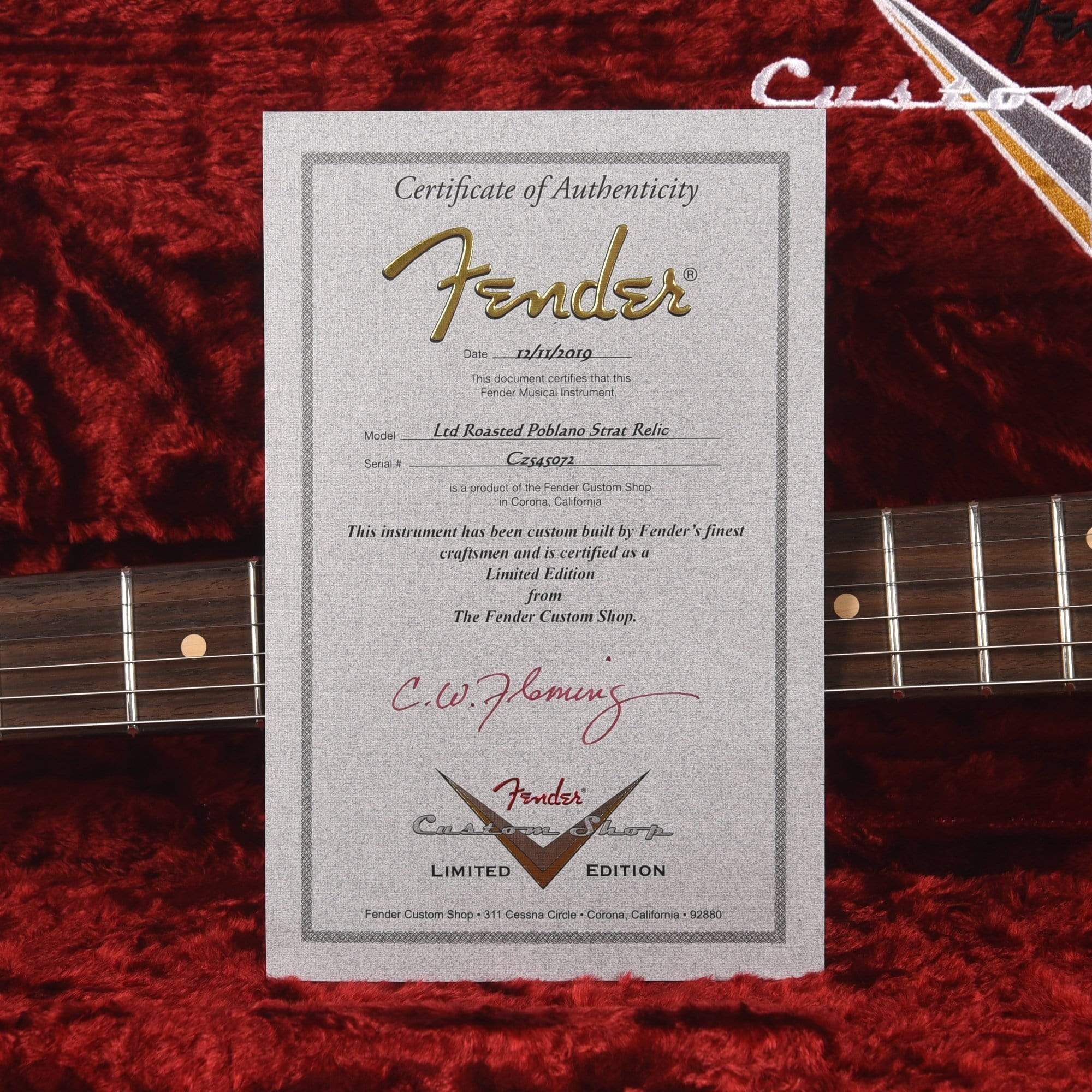 Fender Custom Shop Limited Edition Roasted Poblano Stratocaster Relic Aged Black Electric Guitars / Solid Body