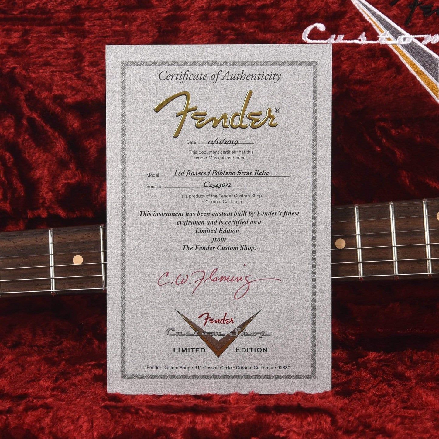 Fender Custom Shop Limited Edition Roasted Poblano Stratocaster Relic Aged Black Electric Guitars / Solid Body